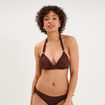 Haut de maillot de bain forme triangle marron femme