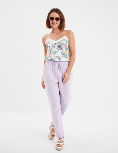 Caraco bretelles fines ecru femme