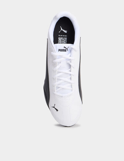 Tennis basses à lacets en cuir Puma blanc homme