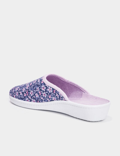 Chaussons mules compensés mauve femme