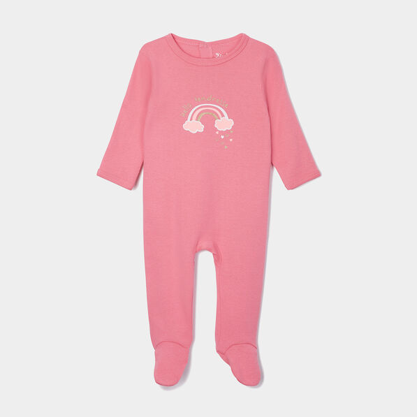 Dors-bien coton manches longues rose fushia bébé