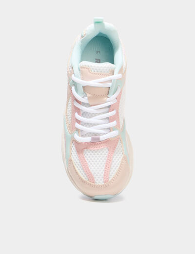 Baskets running m&eacute;moire de forme confort sable fille