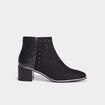 Bottines &agrave; talons bi-mati&egrave;res et clous noir femme