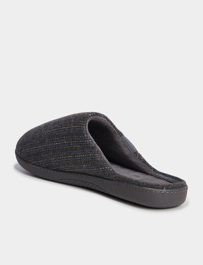 Chaussons mules Isotoner Ergonomie gris foncé homme