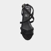 Sandales avec brides en cuir noir femme
