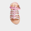 Sandales brides tressées en cuir Creeks rose fille