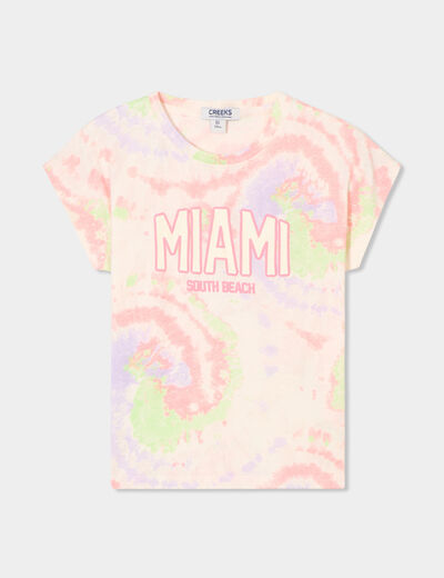 T-shirt manches courtes coton beige fille