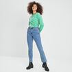 Jeans straight taille haute denim double stone femme