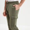 Pantalon jogging cargo molleton vert kaki homme