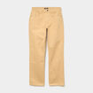 Pantalon droit coton beige femme