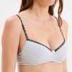 Soutien-gorge triangle padd&eacute; gris femme