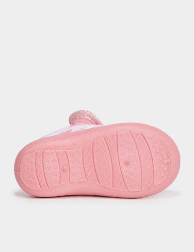 Chaussons bottillons Stitch rose bébé fille