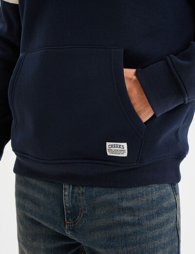 Sweat hoodie manches longues à capuche rouge foncé homme