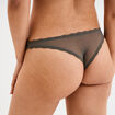 Tanga en dentelle doublure coton vert kaki femme