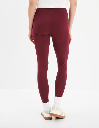 Legging long taille haute bordeaux femme