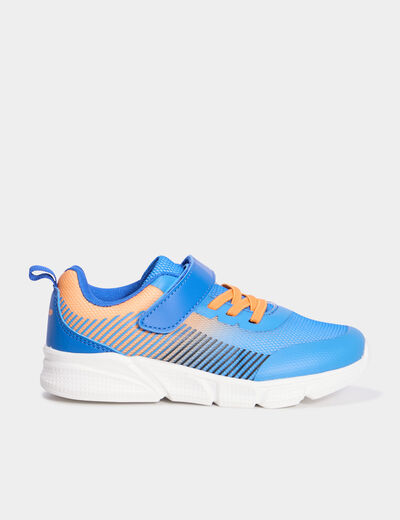 Baskets running à scratchs bleu garçon