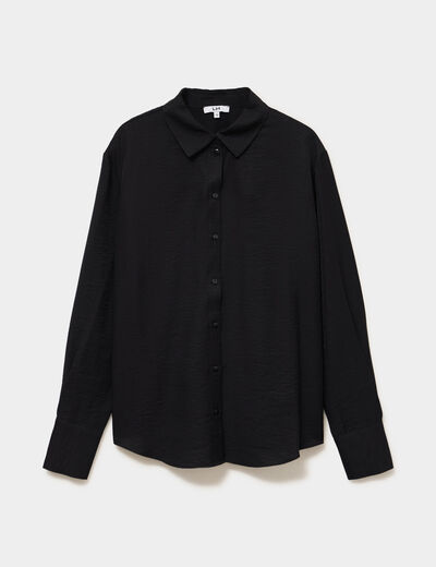 Chemise manches longues noir femme