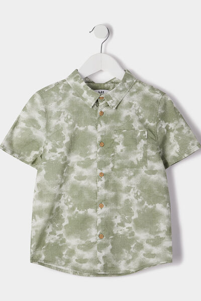 Chemise manches courtes ecru garçon