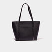 Sac shopper d&eacute;tails zipp&eacute;s noir femme