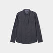 Chemise droite 2 poches manches longues bleu foncé homme