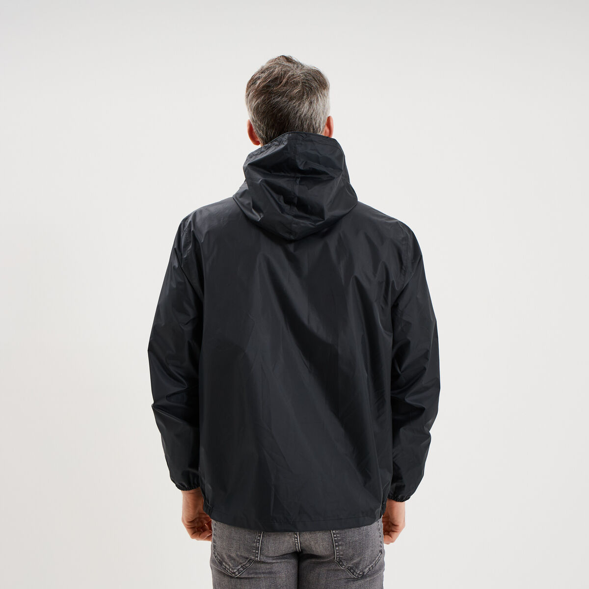 Veste coupe-vent imperm&eacute;able &agrave; capuche noir mixte