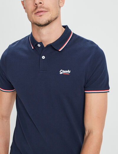 Polo avec broderie poitrine coton Creeks bleu marine homme