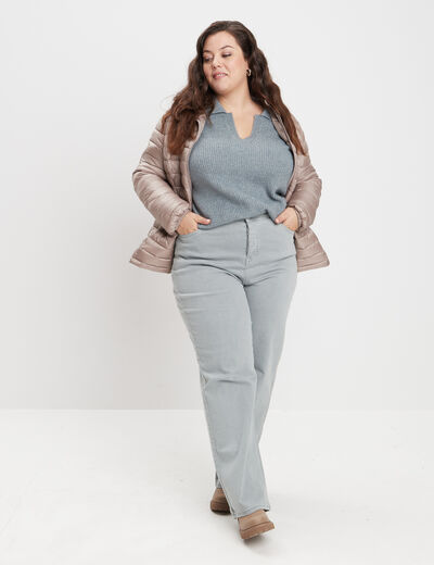 Doudoune déperlante légère à capuche sable femme grande taille
