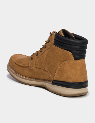 Bottines avec lacets marron clair homme