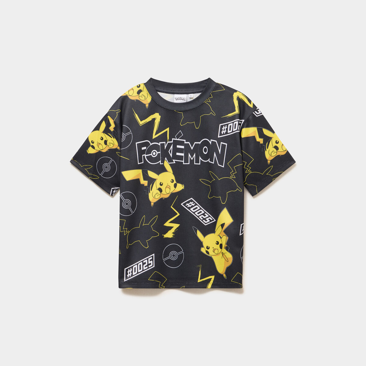 T-shirt manches courtes Pok&eacute;mon Pikachu noir gar&ccedil;on