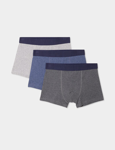 Lot 3 boxers coton bleu homme