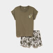Ensemble pyjama short et t-shirt ecru femme