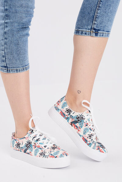 Tennis à lacets en toile Liberto multicolore femme