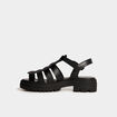Sandales semelles crant&eacute;es noir femme