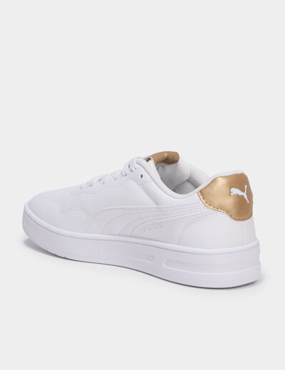 Baskets &agrave; lacets Puma COURT LALLY jaune or femme