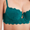 Soutien-gorge corbeille dentelle vert foncé femme