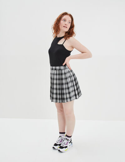 Débardeur maille découpe épaule Liberto noir femme