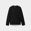 T-shirt col rond manches longues noir homme