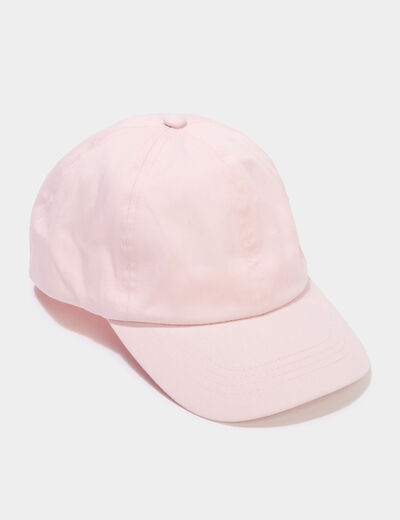Casquette bomb&eacute;e ajustable coton rose fille