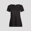 T-shirt manches courtes col V noir femme grande taille