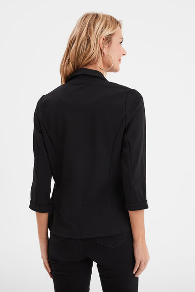 Veste blazer cintré noir femme
