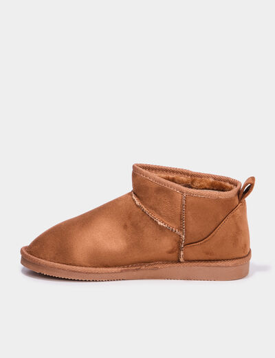 Bottines fourr&eacute;es marron femme