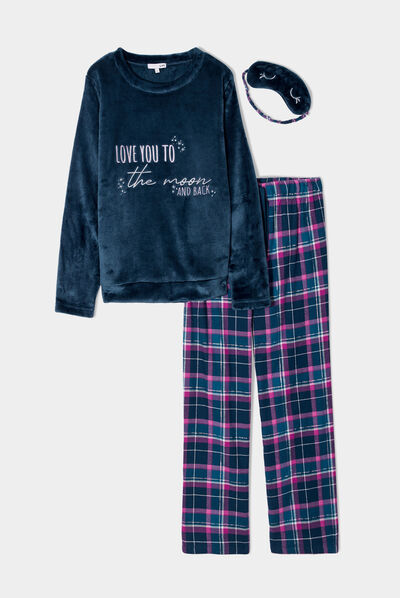 Ensemble pyjama velours 3 pièces violet femme