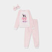 Ensemble pyjama pantalon effet polaire rose poudr&eacute;e fille