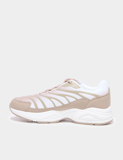 Baskets running semelles bulles taupe femme