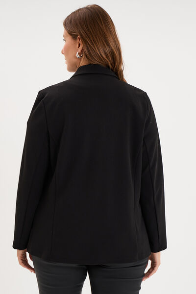 Blazer avec poches zipp&eacute;es noir femme grande taille