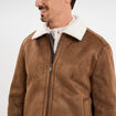 Blouson col aviateur effet su&eacute;dine marron homme