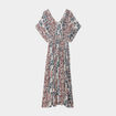 Robe longue col en V fluide ecru femme grande taille