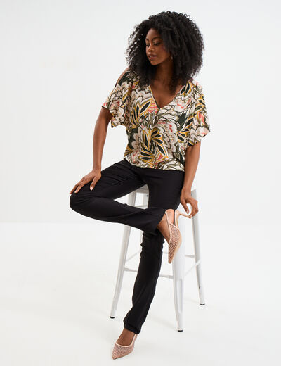 T-shirt manches courtes amples multicolore femme
