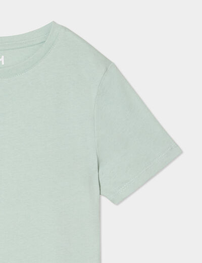 T-shirt en coton manches courtes vert pastel garçon
