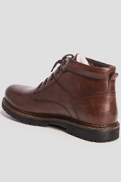 Bottines à lacets marron homme